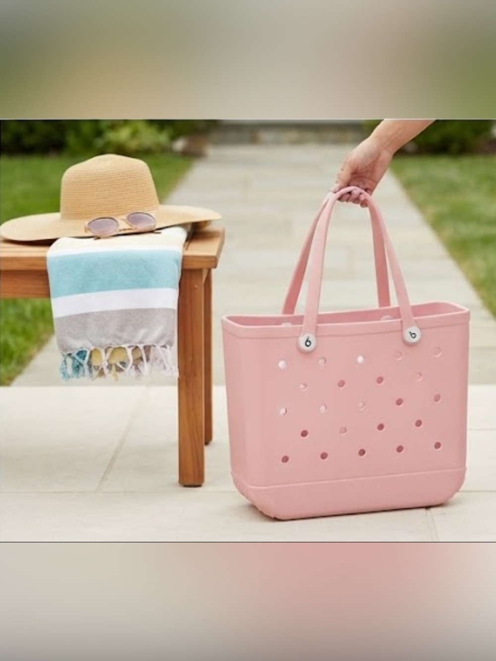 Original Bogg Bag Large XL Pink Waterproof Beach Tote Utility Bag Style 4406